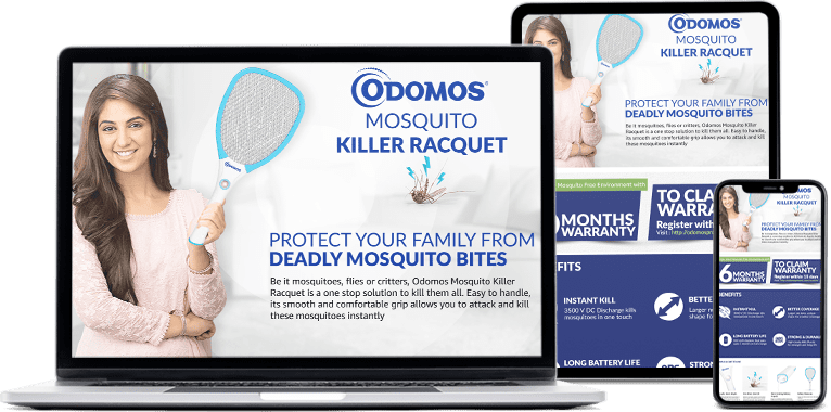 Odomos mosquito killer Racquet blue